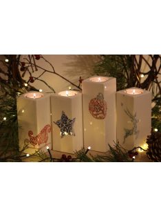 Adventi "koszorú" - 4db-os gyertyatartó szett