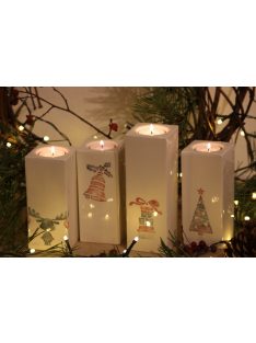 Adventi "koszorú" - 4db-os gyertyatartó szett