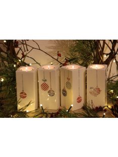 Adventi "koszorú" - 4db-os gyertyatartó szett